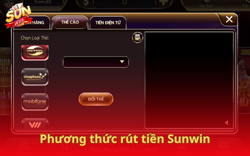 phương thức rút tiền Sunwin