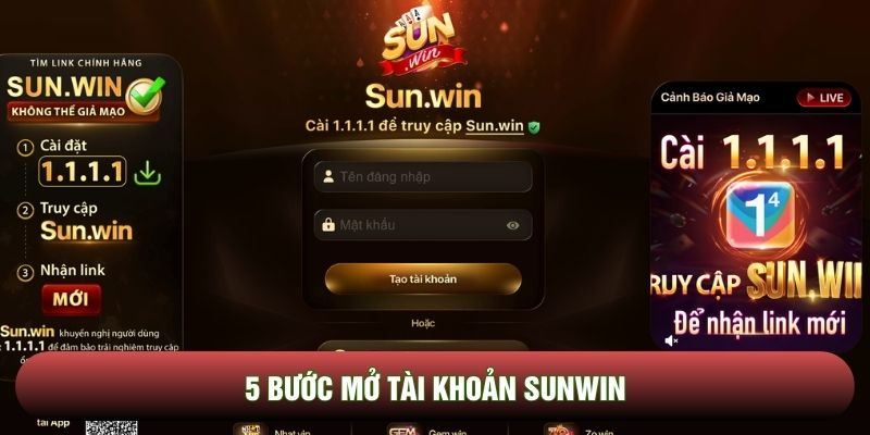 5 bước mở tài khoản sunwin
